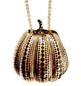 kusama pumpkin minaudiere jewel bag:|yayoi kusama pumpkin handbags.